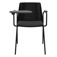 POLYTONE-L visitor and conference chair with folding table, color black