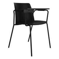 POLYTONE-L visitor and conference chair with folding table, color black