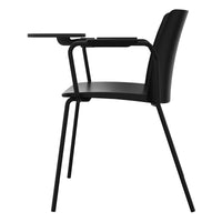 POLYTONE-L visitor and conference chair with folding table, color black