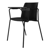 POLYTONE-L visitor and conference chair with folding table, color black