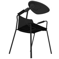 POLYTONE-L visitor and conference chair with folding table, color black