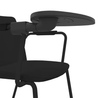 POLYTONE-L visitor and conference chair with folding table, color black