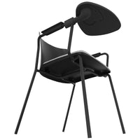 POLYTONE-L visitor and conference chair with folding table, color black