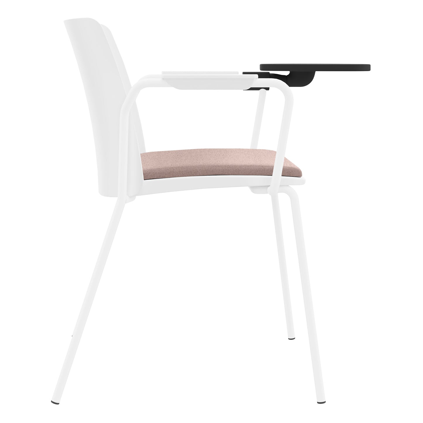 Polytone-L visitor and conference chair with folding table, color white