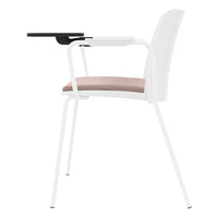 Polytone-L visitor and conference chair with folding table, color white