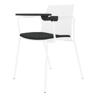 Polytone-L visitor and conference chair with folding table, color white