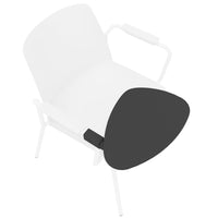 Polytone-L visitor and conference chair with folding table, color white