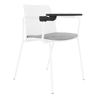 Polytone-L visitor and conference chair with folding table, color white