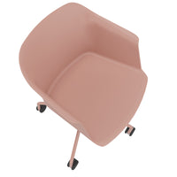 POLYTONE-C visitor and conference chair rollable | Pyramid frame, color old pink