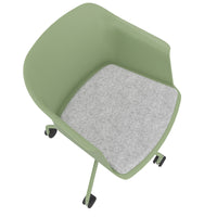 POLYTONE-C visitor and conference chair rollable | Pyramid frame, color avocado green