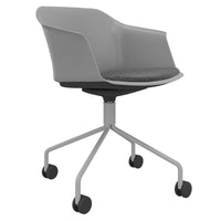 POLYTONE-C visitor and conference chair rollable | Pyramid frame, color gray