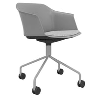 POLYTONE-C visitor and conference chair rollable | Pyramid frame, color gray