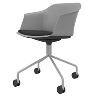 POLYTONE-C visitor and conference chair rollable | Pyramid frame, color gray