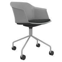 POLYTONE-C visitor and conference chair rollable | Pyramid frame, color gray