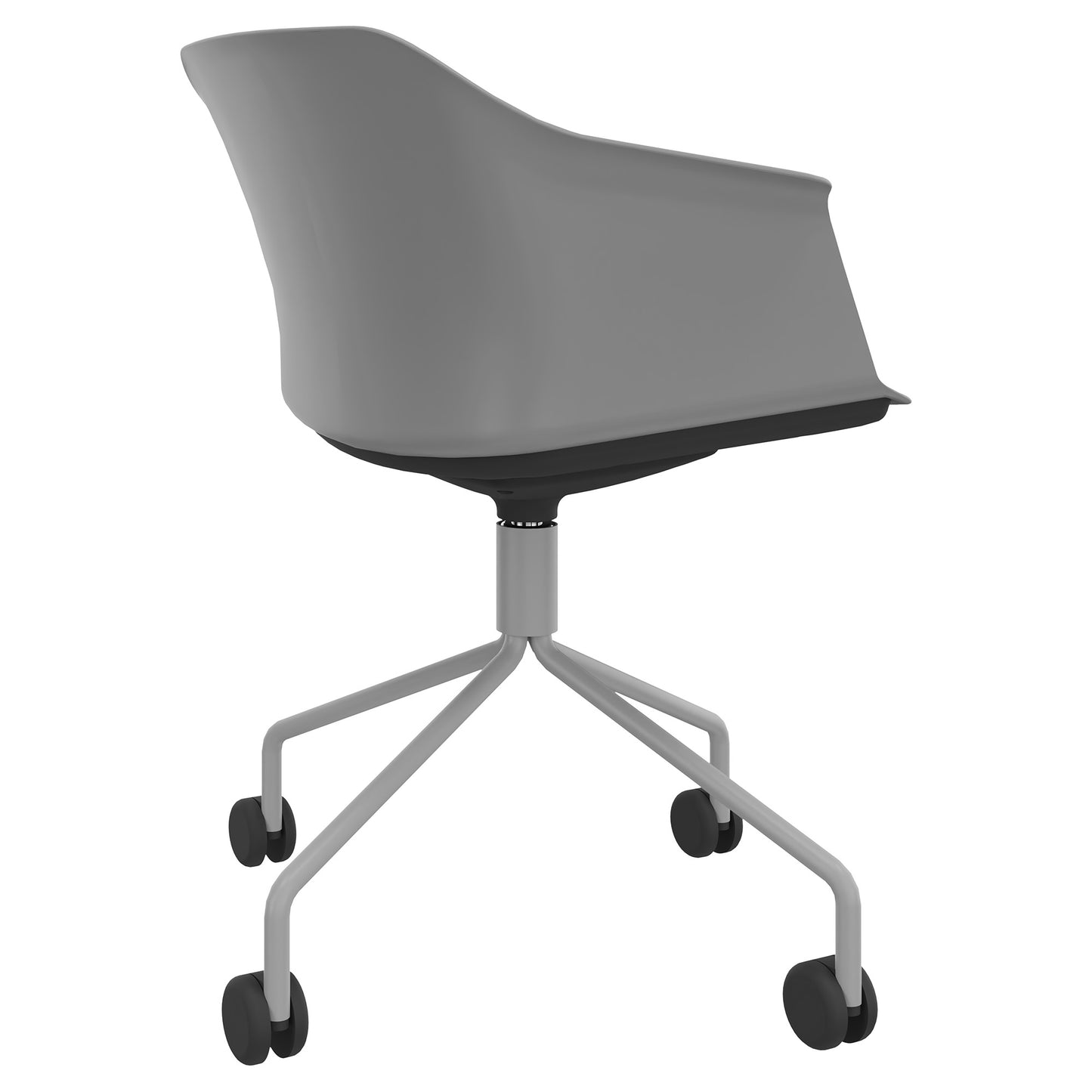 POLYTONE-C visitor and conference chair rollable | Pyramid frame, color gray