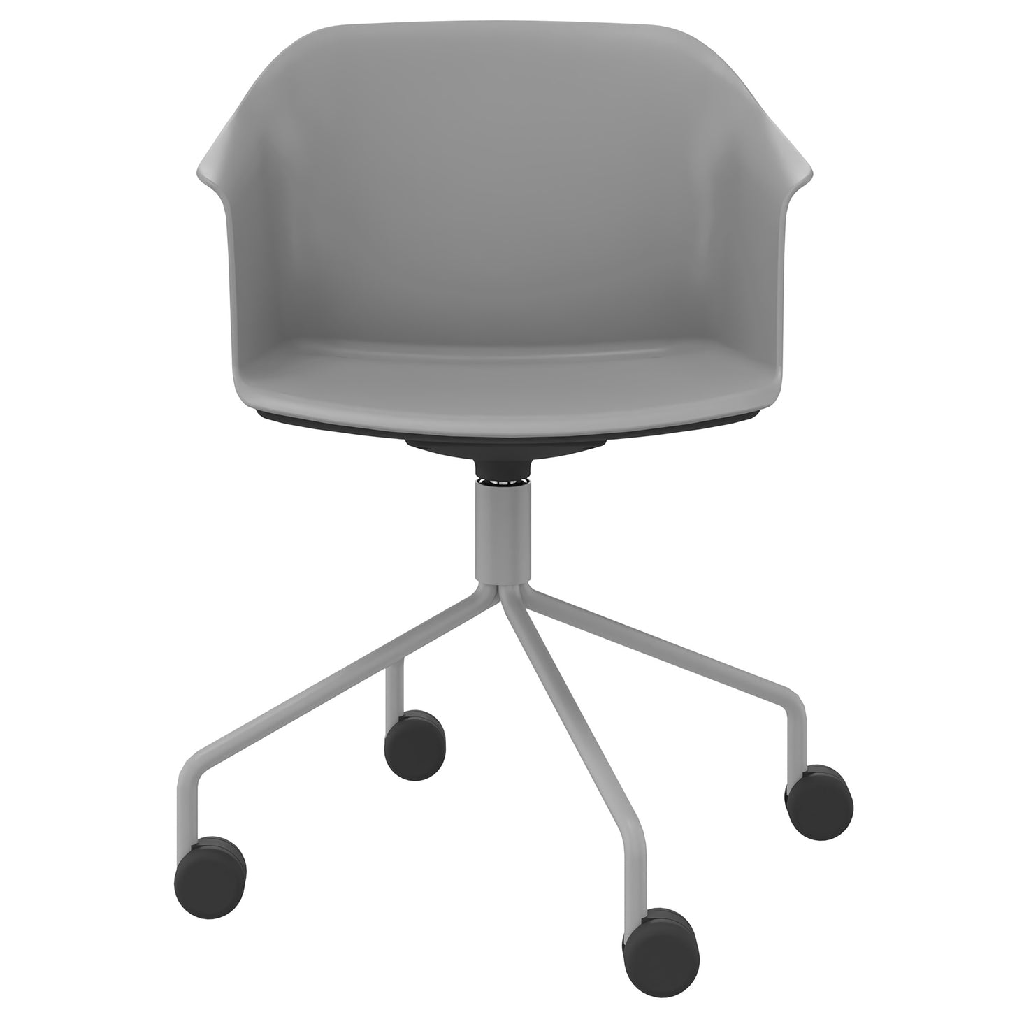 POLYTONE-C visitor and conference chair rollable | Pyramid frame, color gray