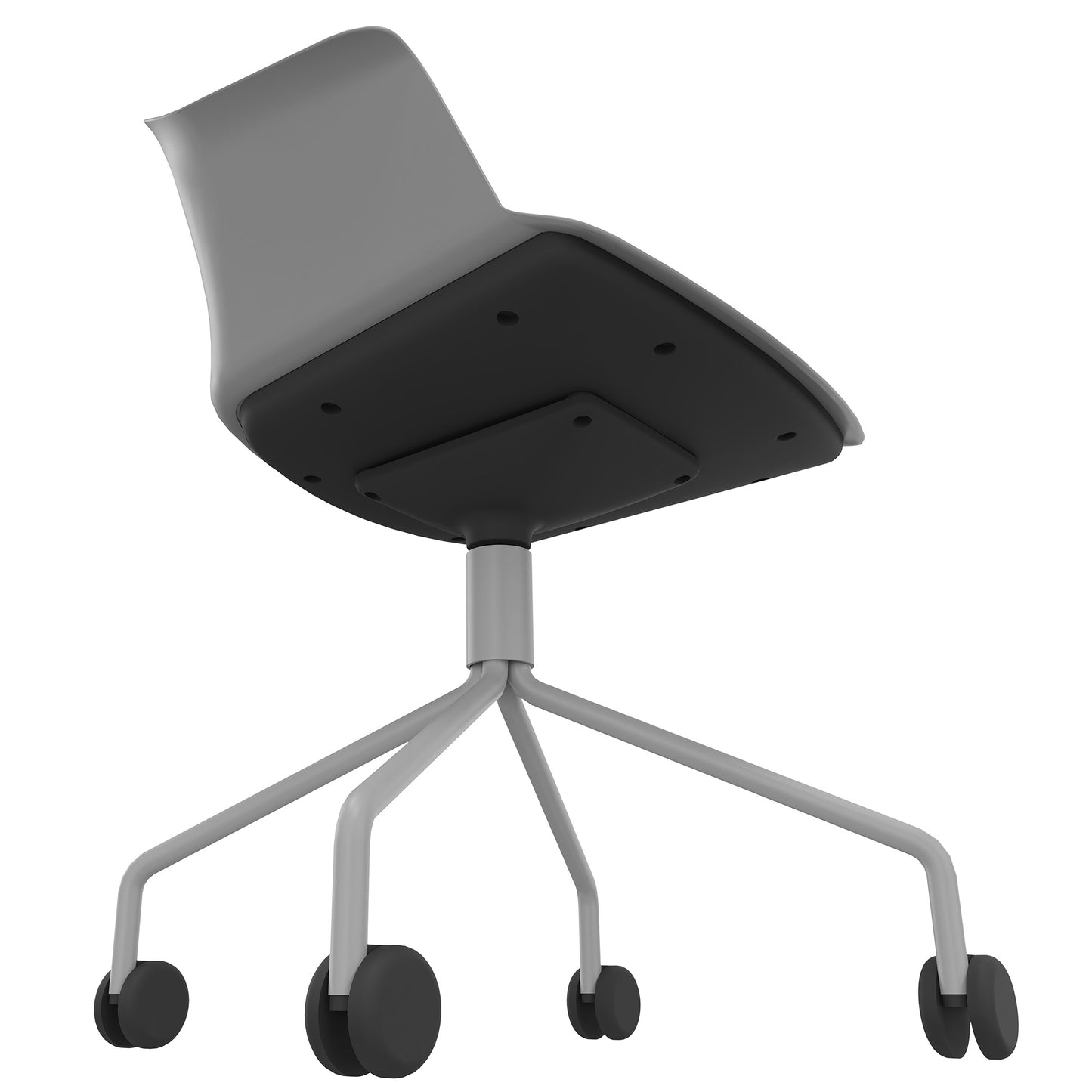 POLYTONE-C visitor and conference chair rollable | Pyramid frame, color gray