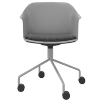 POLYTONE-C visitor and conference chair rollable | Pyramid frame, color gray