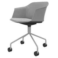 POLYTONE-C visitor and conference chair rollable | Pyramid frame, color gray