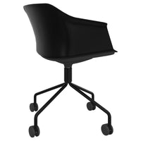 POLYTONE-C visitor and conference chair rollable | Pyramid frame, color black