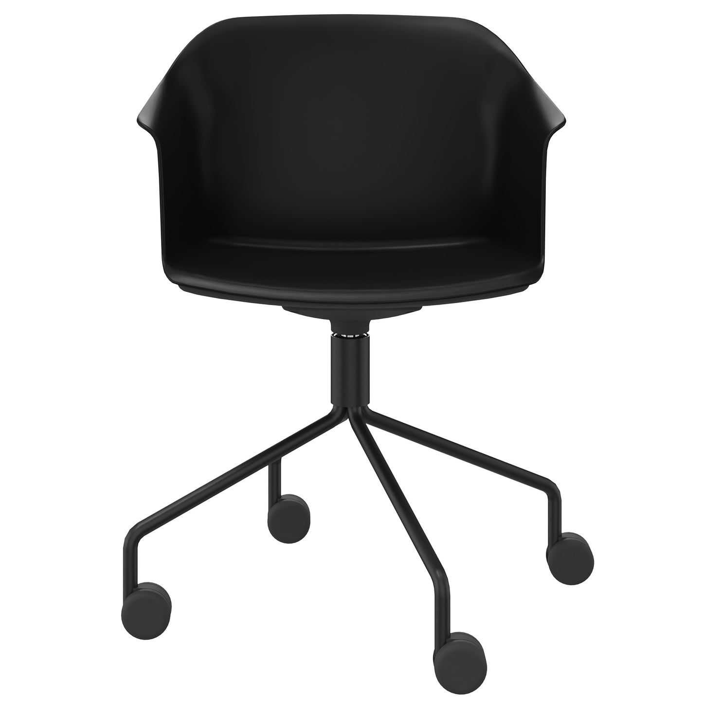 POLYTONE-C visitor and conference chair rollable | Pyramid frame, color black