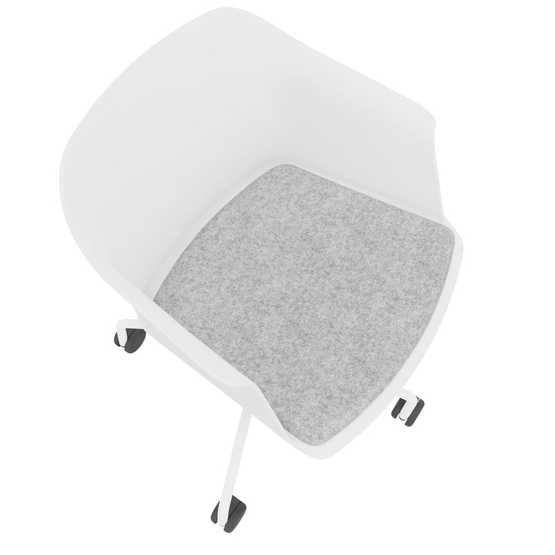 POLYTONE-C Visitor and conference chair on castors | Pyramid base, white  - 8 Main Image
