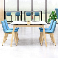 TWIST&amp;SIT visitor and conference chair | Solid wood frame, wool cover VELITO
