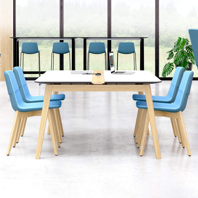 TWIST&SIT Sedia per visitatori e conferenze | Struttura in legno massello, rivestimento in lana SYNERGY - 4 Main Image