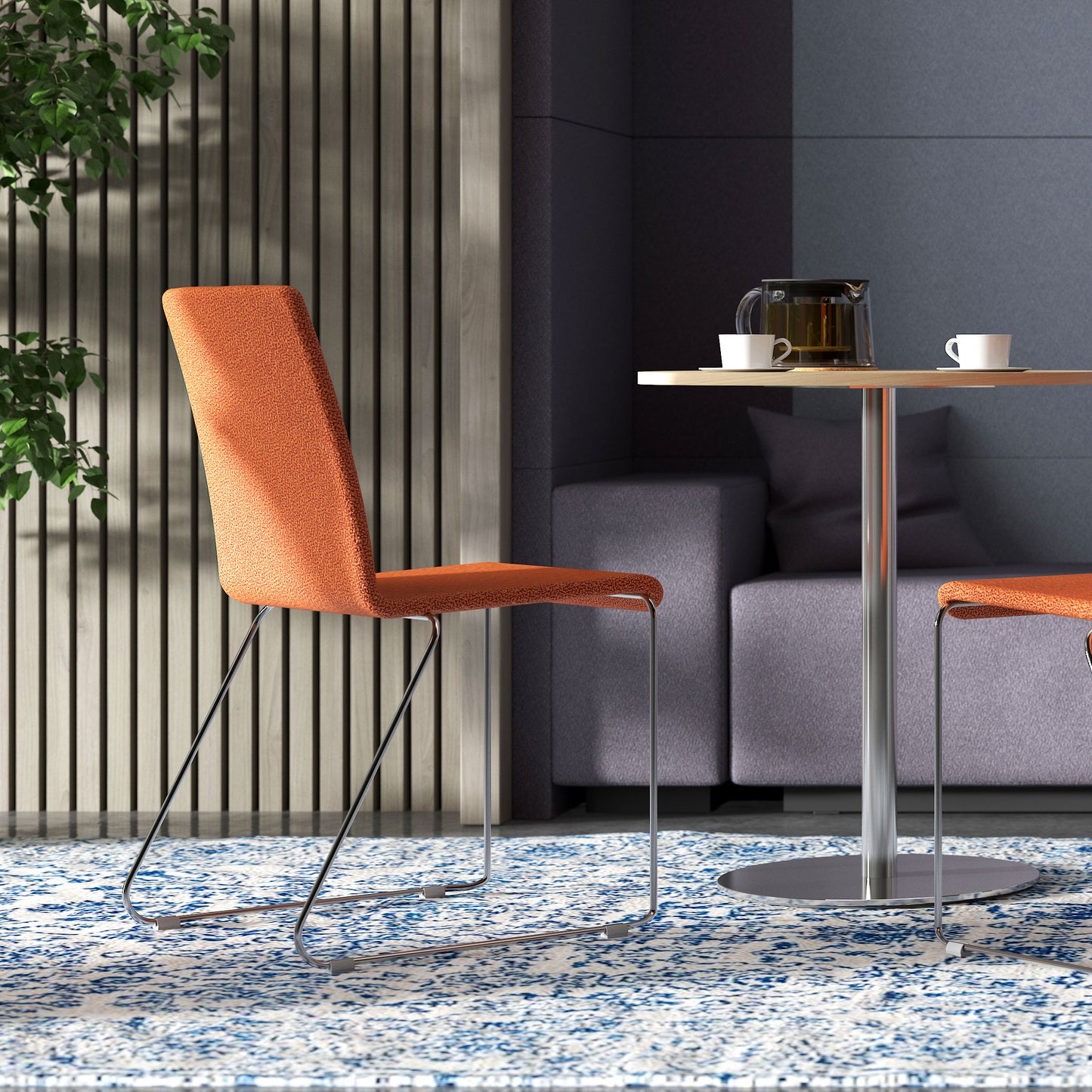 MOON visitor chair | Sled base, padded seat, cover materials BERTA / LUCIA / VELITO / SYNERGY