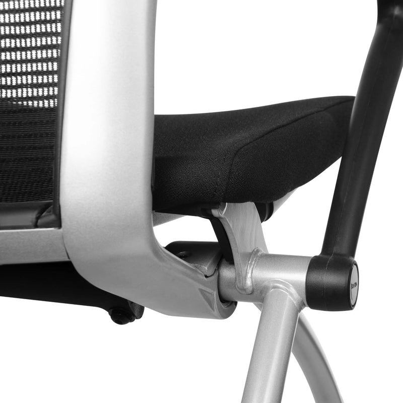VIENA Chaise visiteur | À roulettes, noir / argent  - 11 Main Image