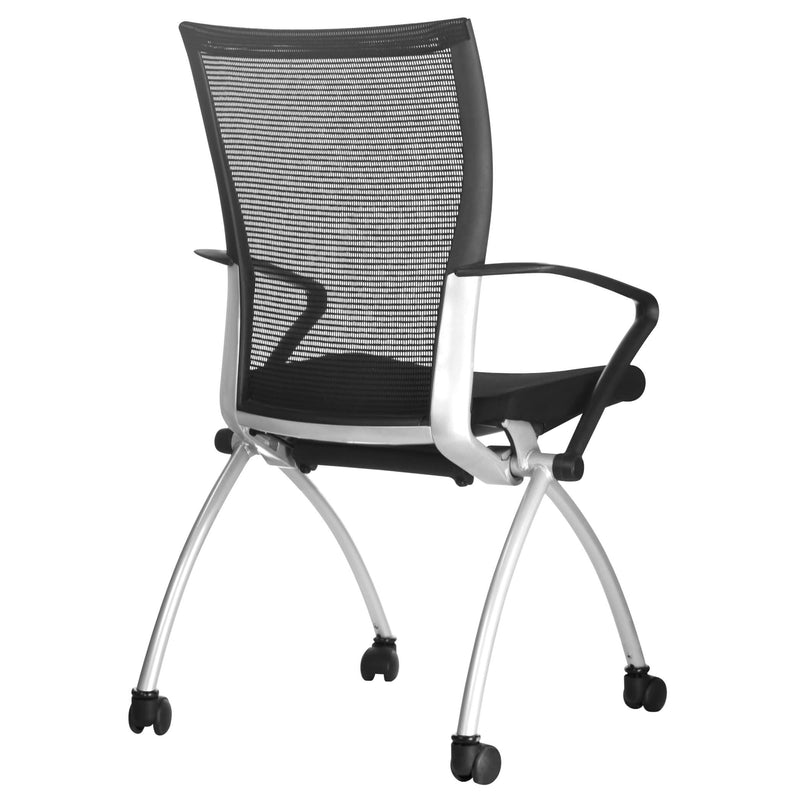 VIENA Chaise visiteur | À roulettes, noir / argent  - 9 Main Image