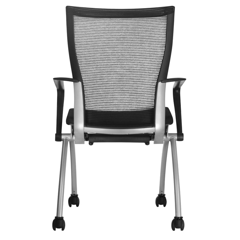 VIENA Chaise visiteur | À roulettes, noir / argent  - 10 Main Image
