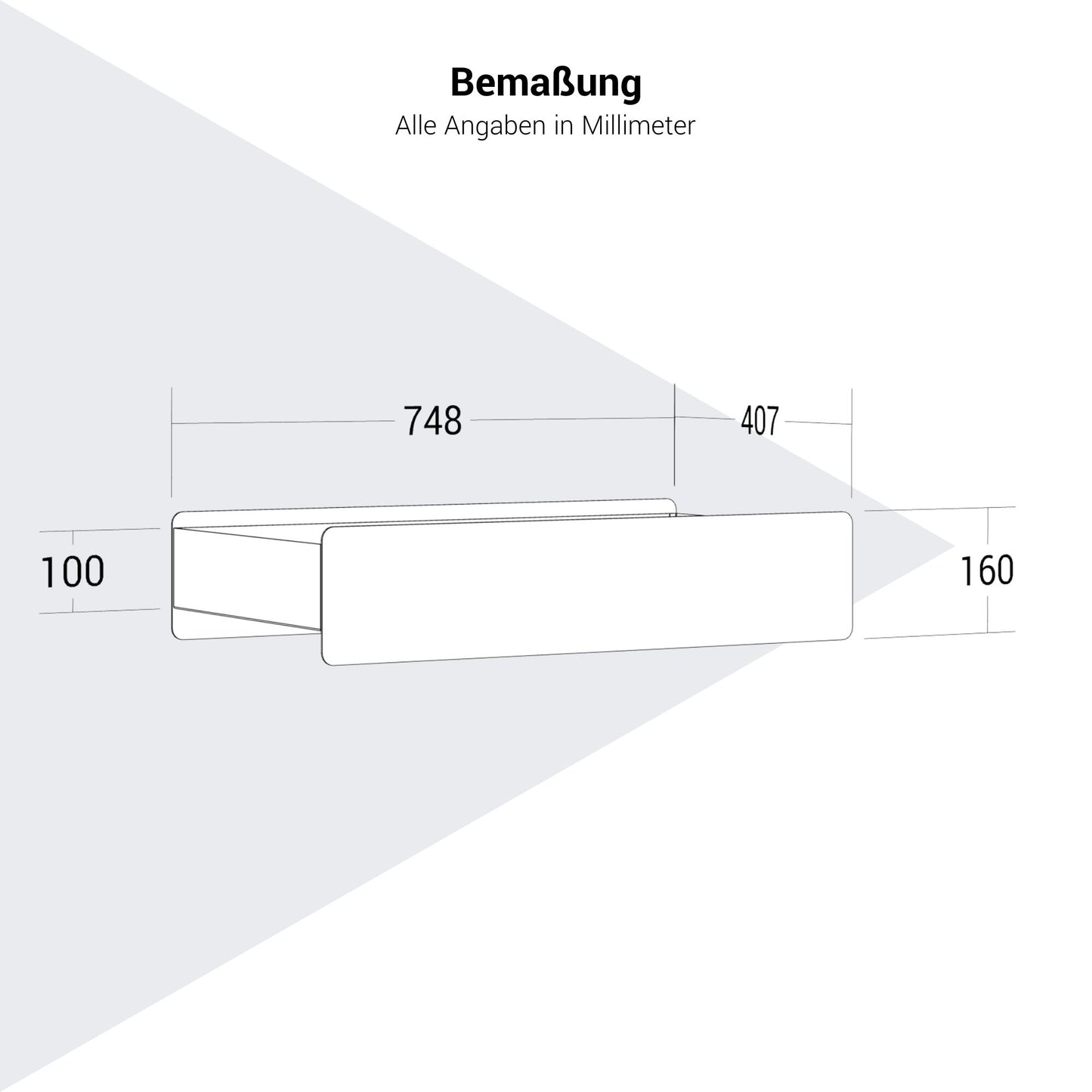 ATELLA Blumenkasten | 748 x 160 mm, Metall