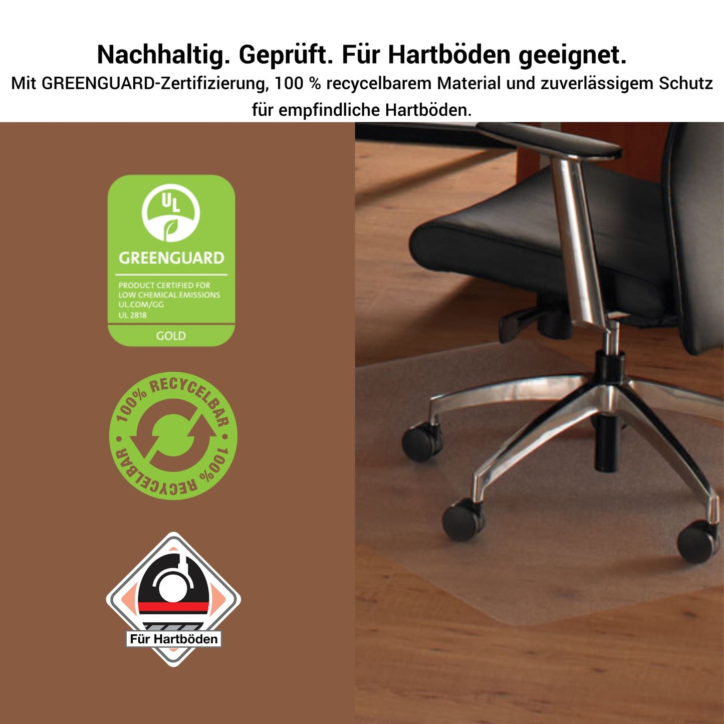 Mat de protection du sol de Hambourg | Pour les planchers durs, 1160 x 1500 mm, 1,74 m²