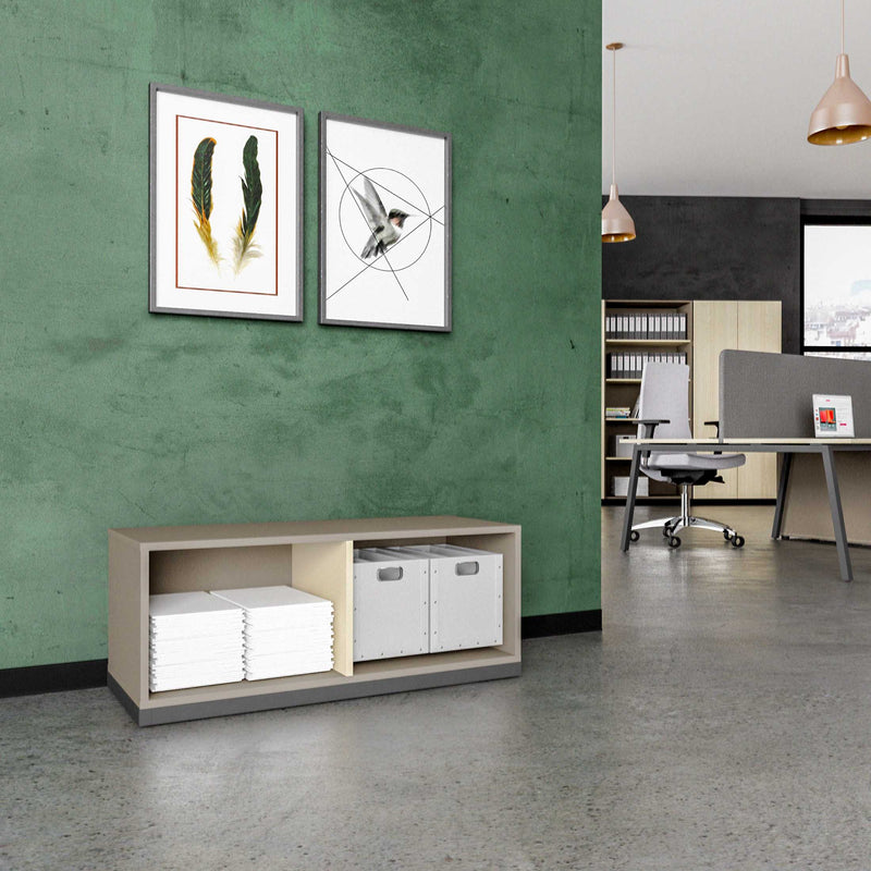CHOICE Bibliothèque | 1 OH, 1000 x 410 mm, gris cubanit / chêne sable  - 1 Main Image
