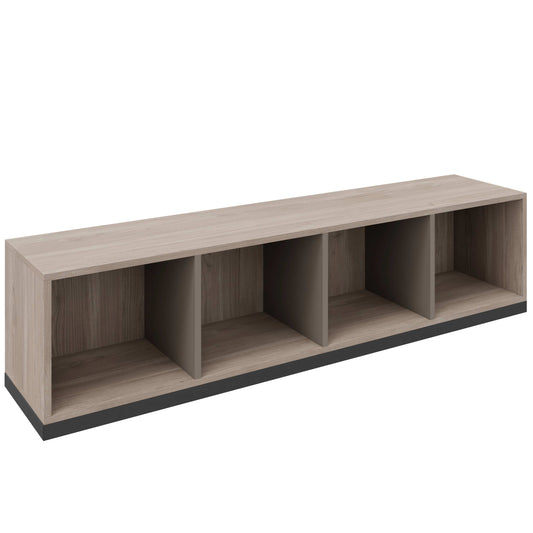 CHOICE Bücherregal | 1 OH, 1600 x 410 mm, Nordeiche grau / Cubanitgrau