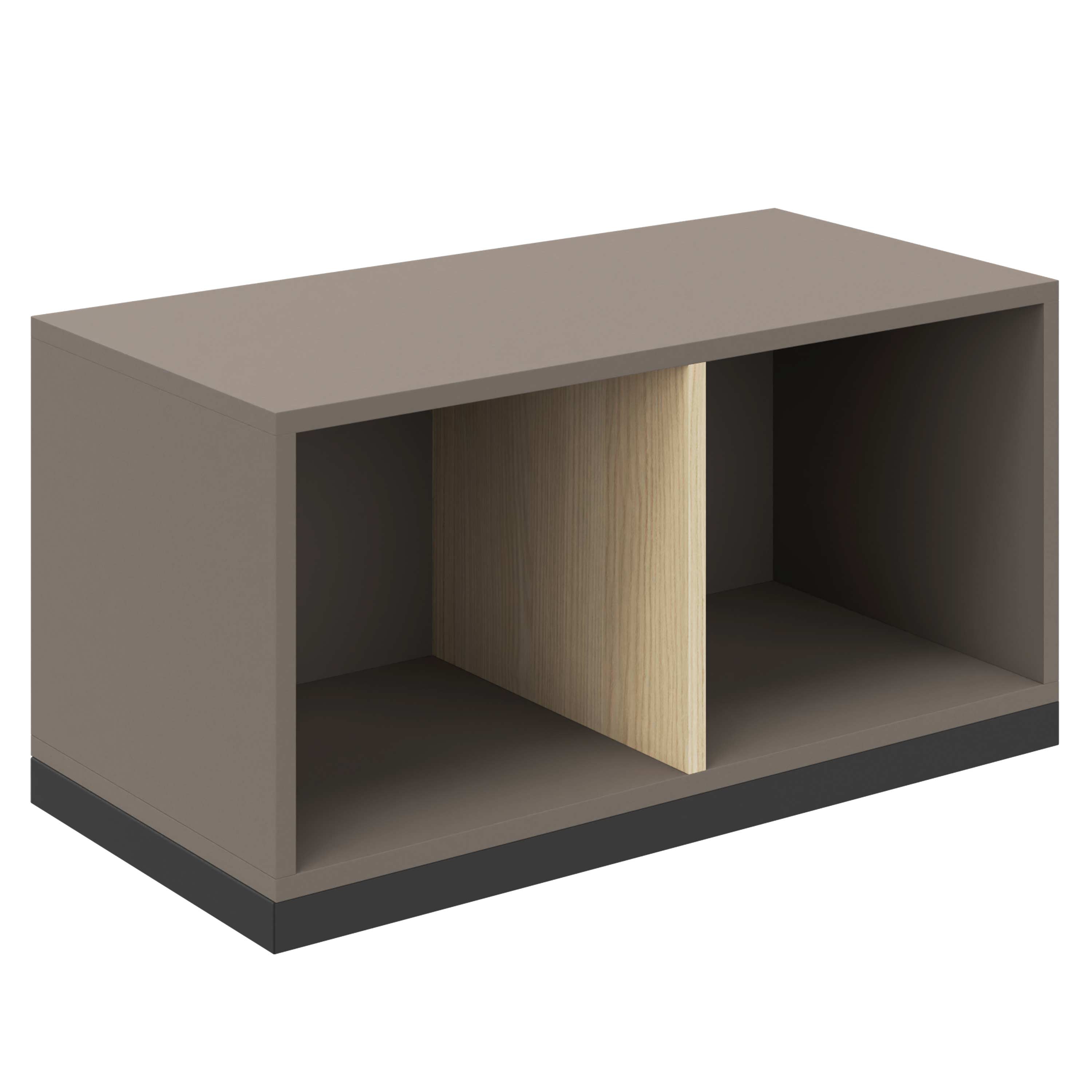 CHOICE bookshelf | 1 OH, 800 x 410 mm, cubanite gray / sand ash