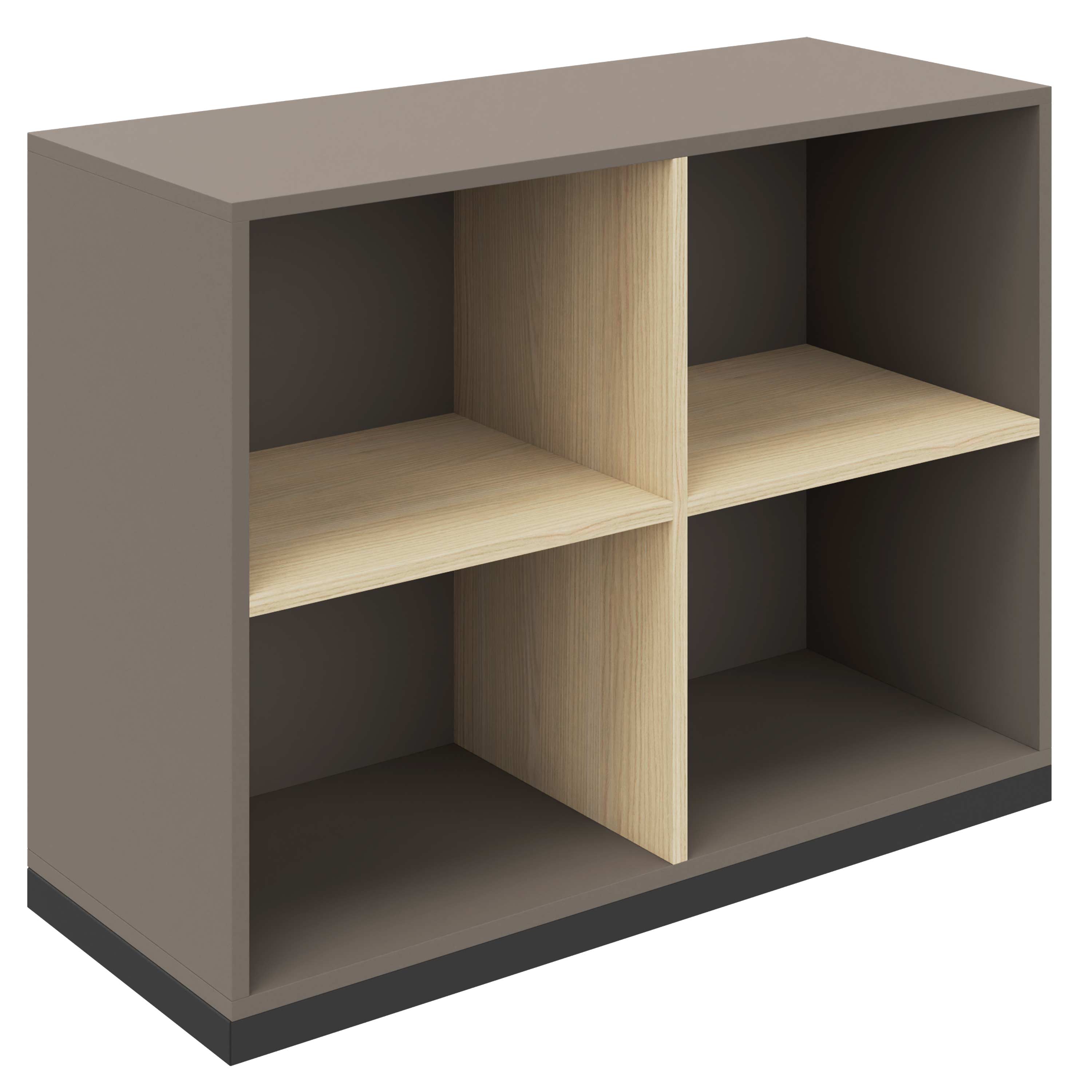 CHOICE bookshelf | 2 OH, 1000 x 760 mm, cubanite gray / sand ash