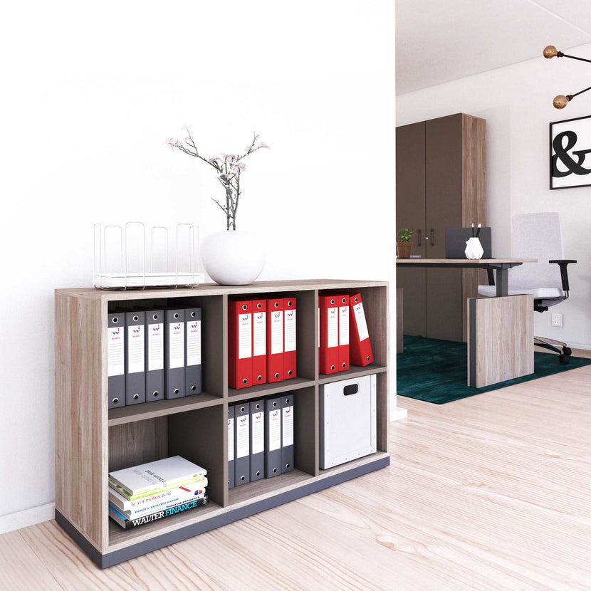 CHOICE bookshelf | 2 OH, 1200 x 760 mm, northern oak gray / cubanite gray