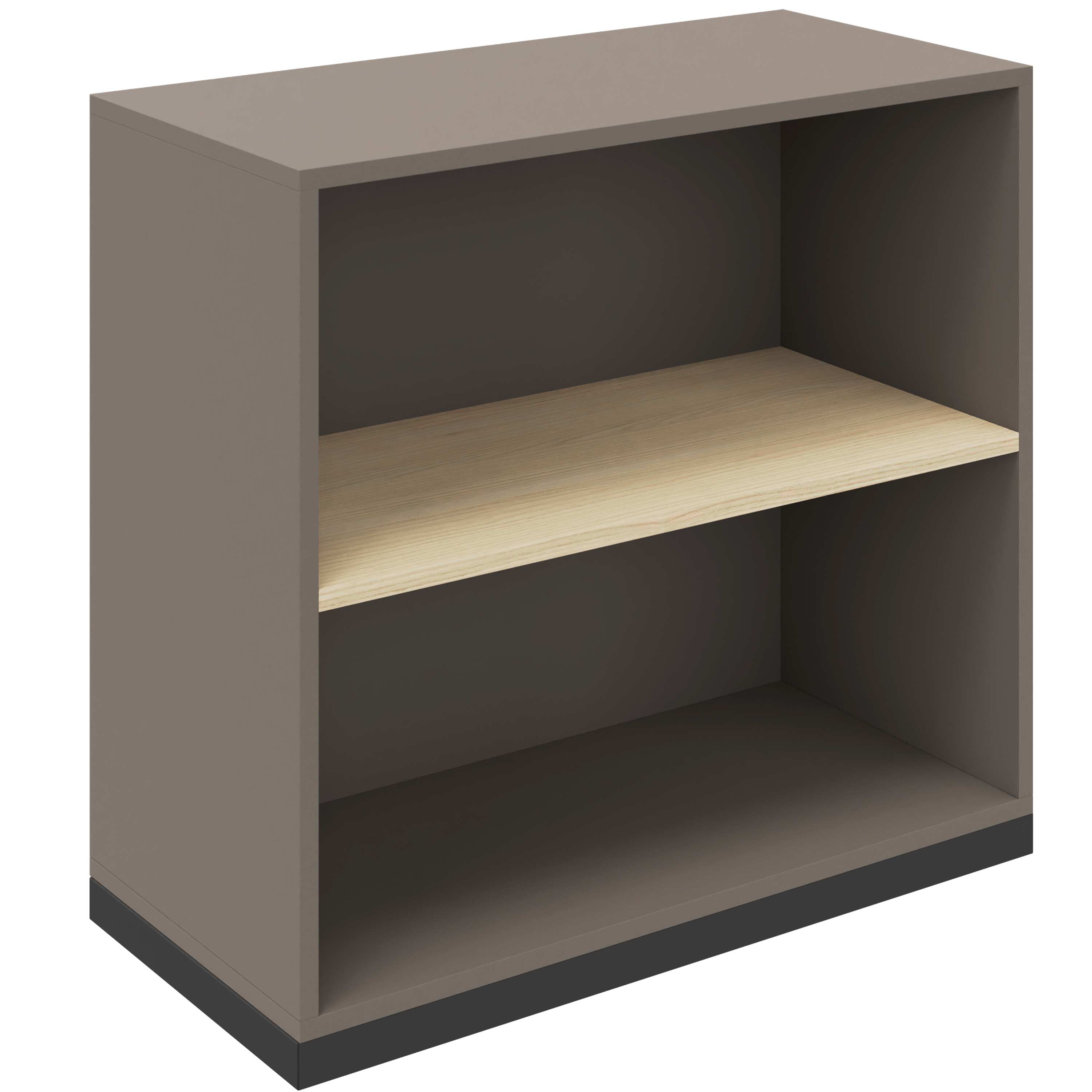 CHOICE bookshelf | 2 OH, 800 x 760 mm, cubanite gray / sand ash