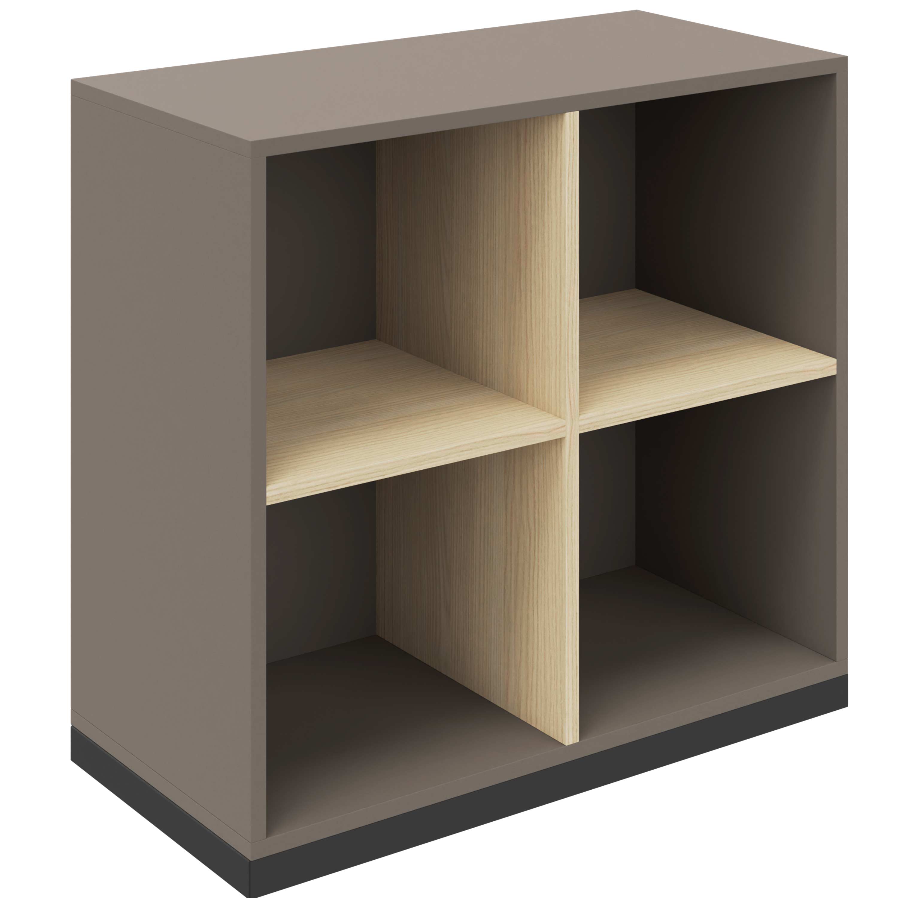 CHOICE bookshelf | 2 OH, 800 x 760 mm, cubanite gray / sand ash