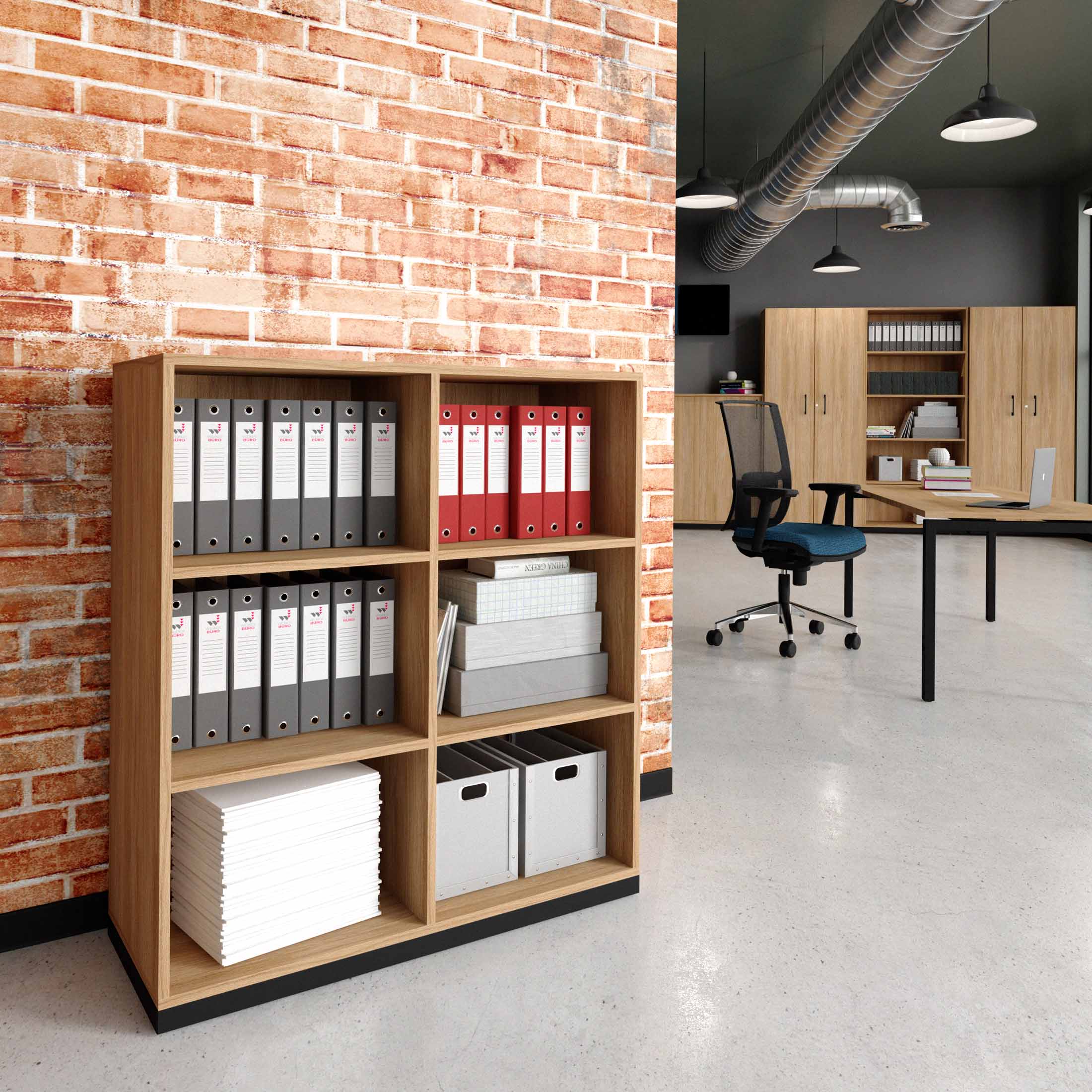 CHOICE bookshelf | 3 OH, 1000 x 1115 mm, amber oak