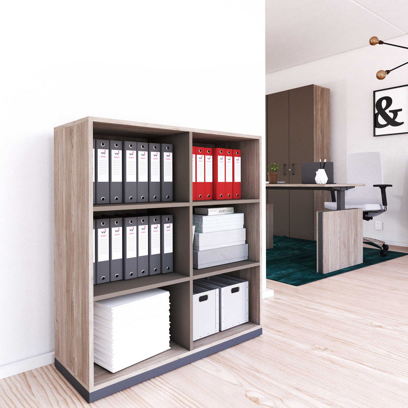 CHOICE bookshelf | 3 OH, 1000 x 1115 mm, northern oak gray / cubanite gray