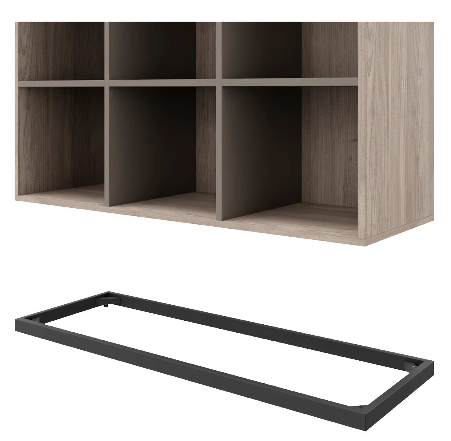 CHOICE Bücherregal | 3 OH, 1200 x 1115 mm, Nordeiche grau / Cubanitgrau