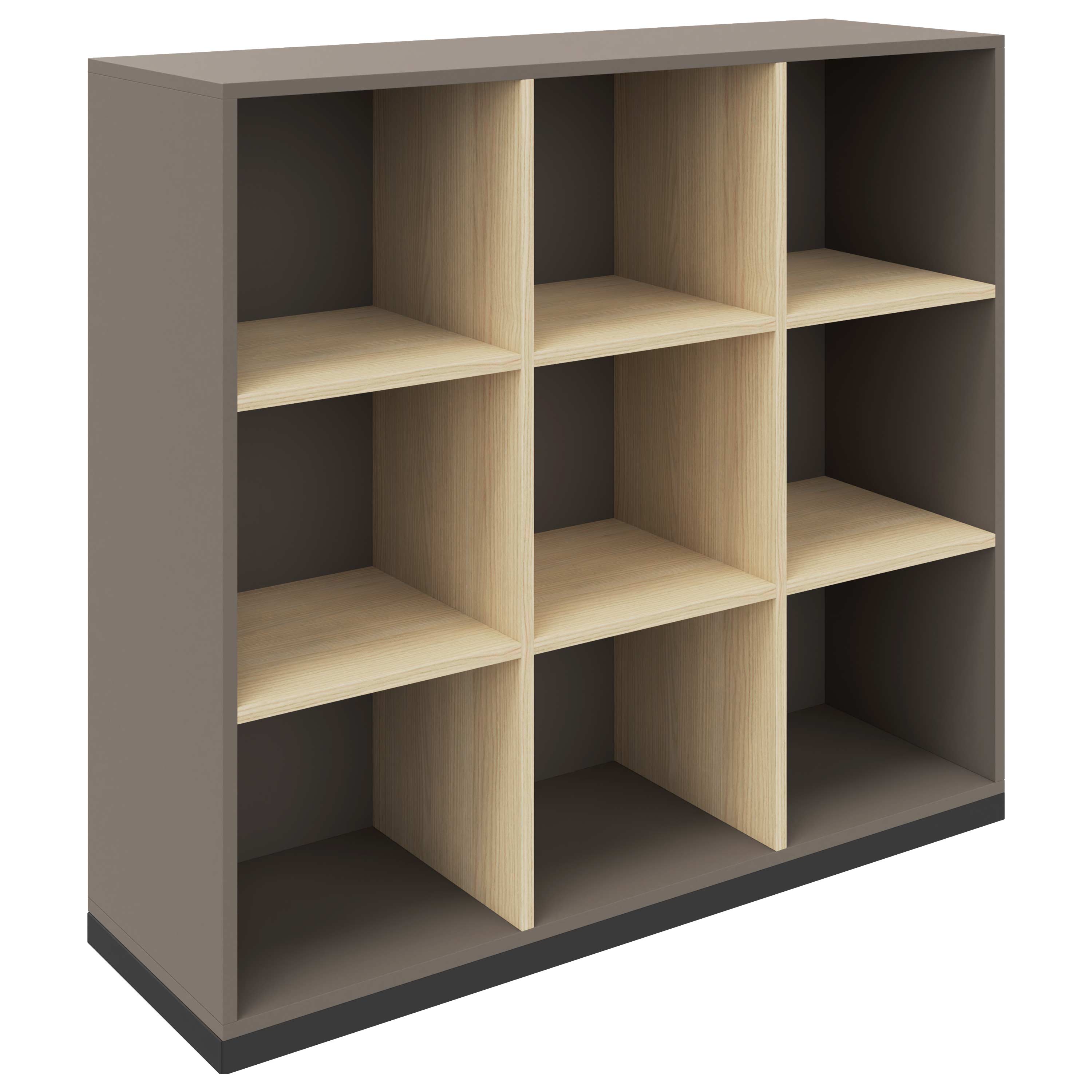 CHOICE Bibliothèque | 3 oh, 1200 x 1115 mm, cendres gris / sable cubanite