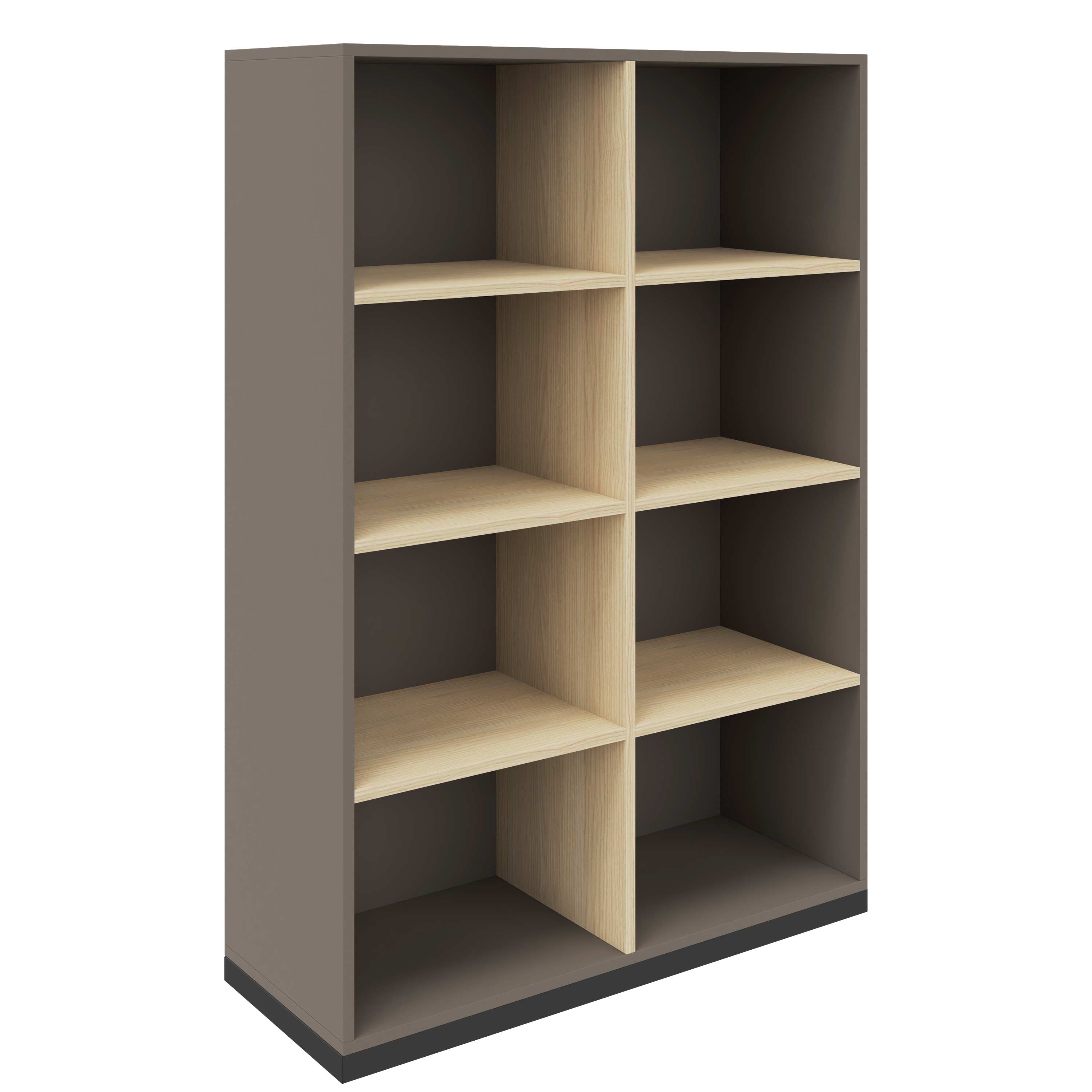 CHOICE bookshelf | 4 OH, 1000 x 1465 mm, cubanite gray / sand ash
