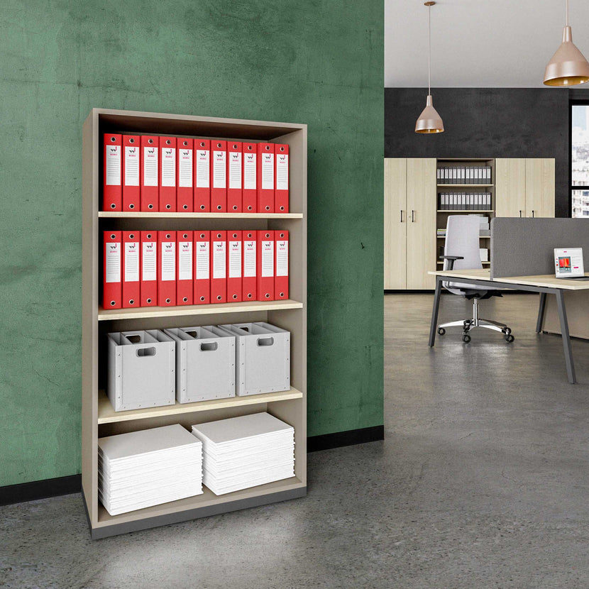 CHOICE bookshelf | 4 OH, 800 x 1465 mm, cubanite gray / sand ash