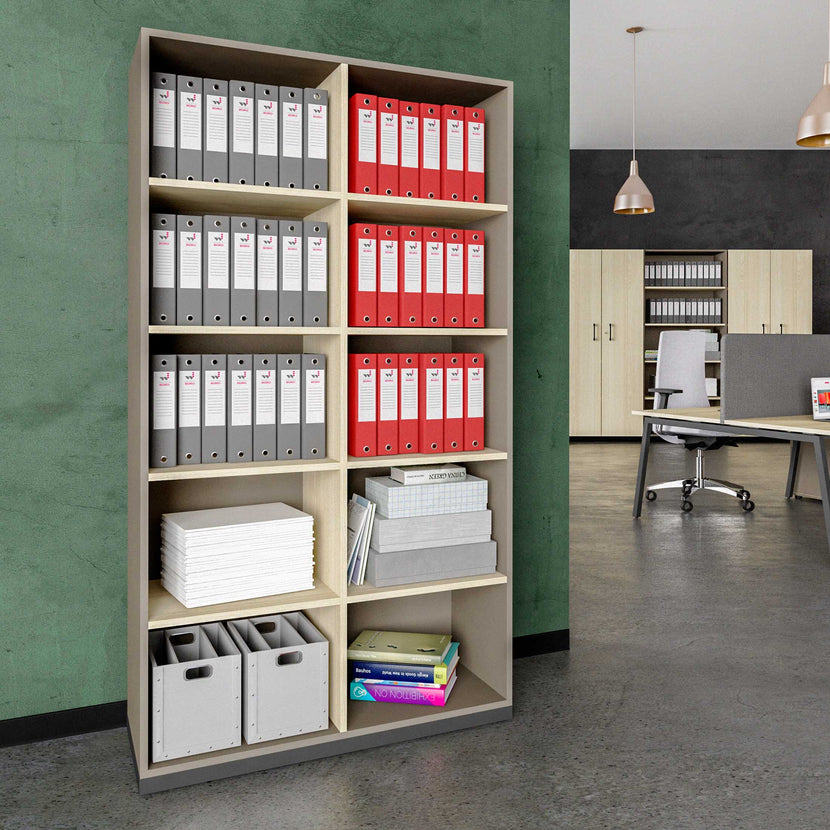 CHOICE bookshelf | 5 OH, 1000 x 1820 mm, cubanite gray / sand ash