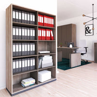 CHOICE Bücherregal | 5 OH, 1200 x 1820 mm, Nordeiche grau / Cubanitgrau