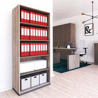 CHOICE bookshelf | 5 OH, 800 x 1820 mm, northern oak gray / cubanite gray